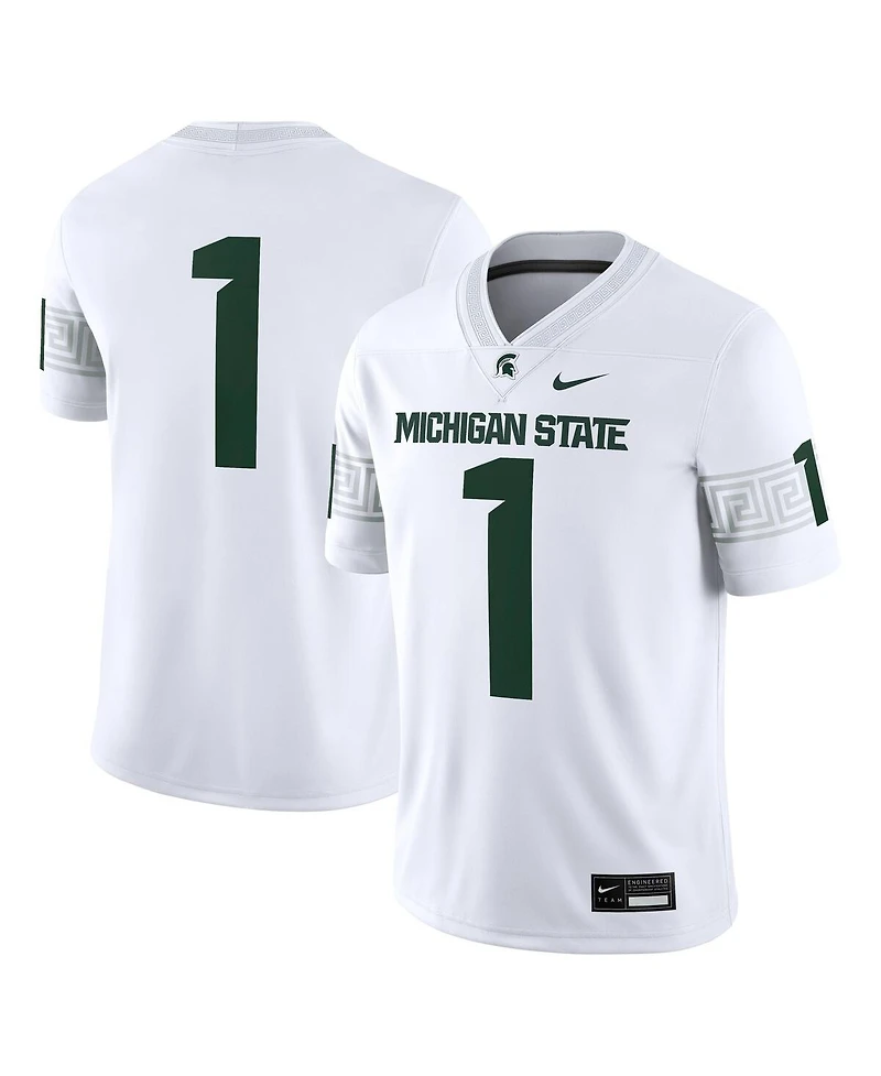 Nike Men's 1 White Michigan State Spartans Game Jersey