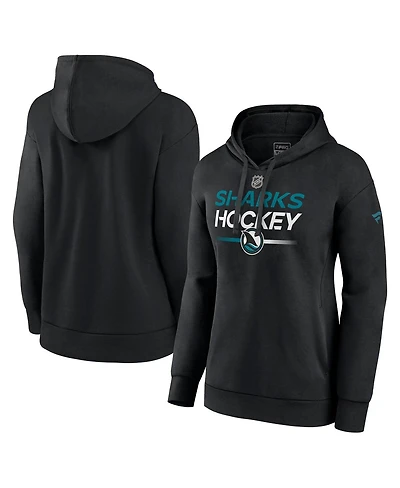 Fanatics Women's Black San Jose Sharks Alternate Wordmark Fleece Pullover Hoodie