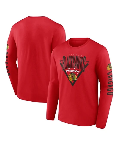 Fanatics Men's Red Chicago Blackhawks Headline Long Sleeve T-Shirt