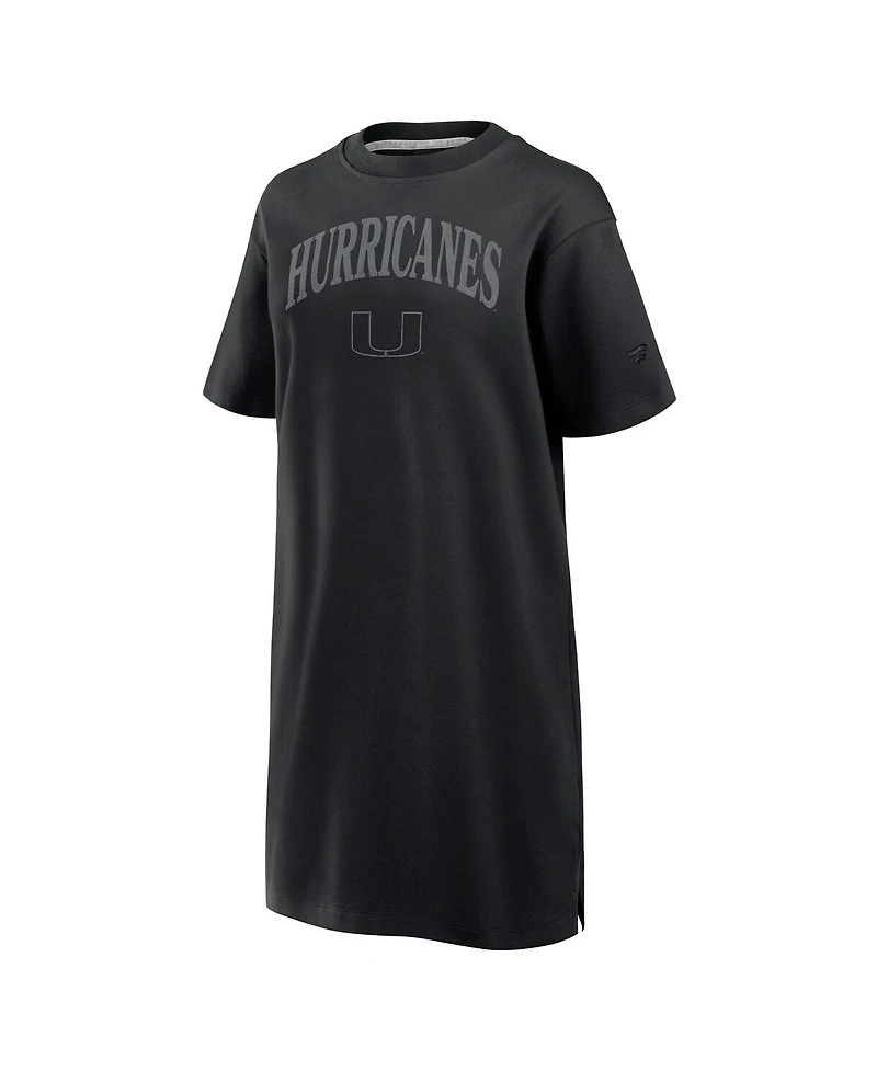Fanatics Women's Black Miami Hurricanes Elements Go Tri-Blend T-Shirt Dress