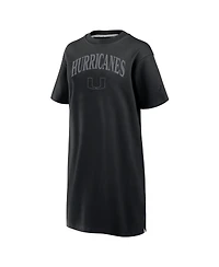 Fanatics Women's Black Miami Hurricanes Elements Go Tri-Blend T-Shirt Dress