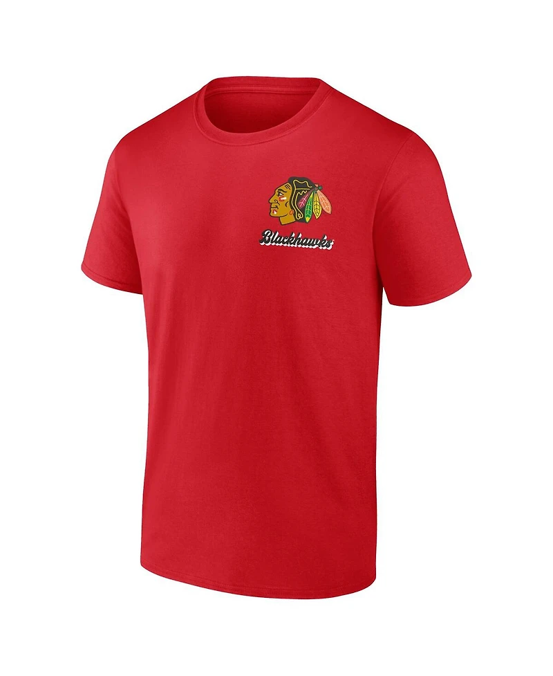 Logo Athletic Men's Red Chicago Blackhawks Never Over T-Shirt