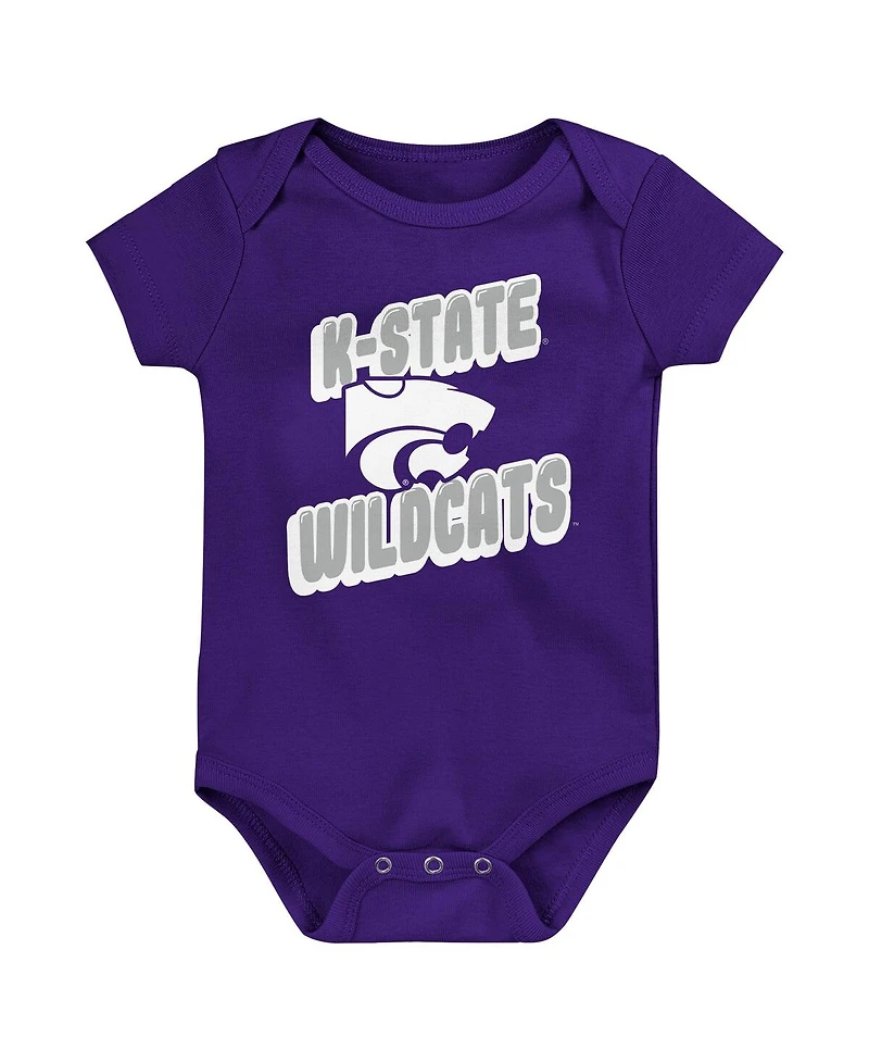 Outerstuff Newborn 3-Pack Purple Kansas State Wildcats Sunday Comics Bodysuit Set