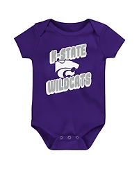 Outerstuff Newborn 3-Pack Purple Kansas State Wildcats Sunday Comics Bodysuit Set