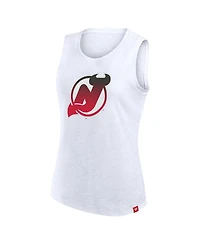 Fanatics Women's White New Jersey Devils Slub Tank Top