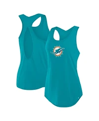 Fanatics Women's Aqua Miami Dolphins Iron Fan Tank Top