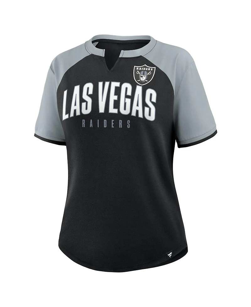 Fanatics Women's Black/Silver Las Vegas Raiders Height Advantage T-Shirt