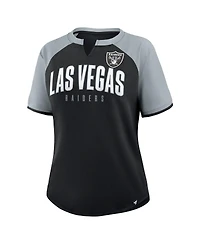 Fanatics Women's Black/Silver Las Vegas Raiders Height Advantage T-Shirt