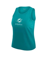 Wear by Erin Andrews Women's x Gracie Hunt Aqua Miami Dolphins Ombre Tank Top