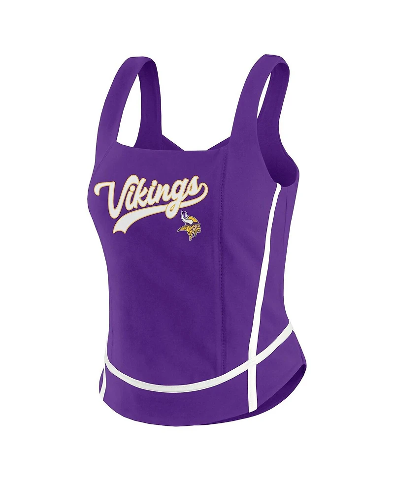 Wear by Erin Andrews Women's Purple Minnesota Vikings Square Neck Tank Top