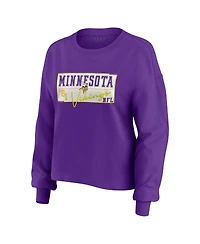 Wear by Erin Andrews Women's 2-Piece Purple Minnesota Vikings Heavy Rugby Jersey Long Sleeve T-Shirt and Shorts Lounge Set