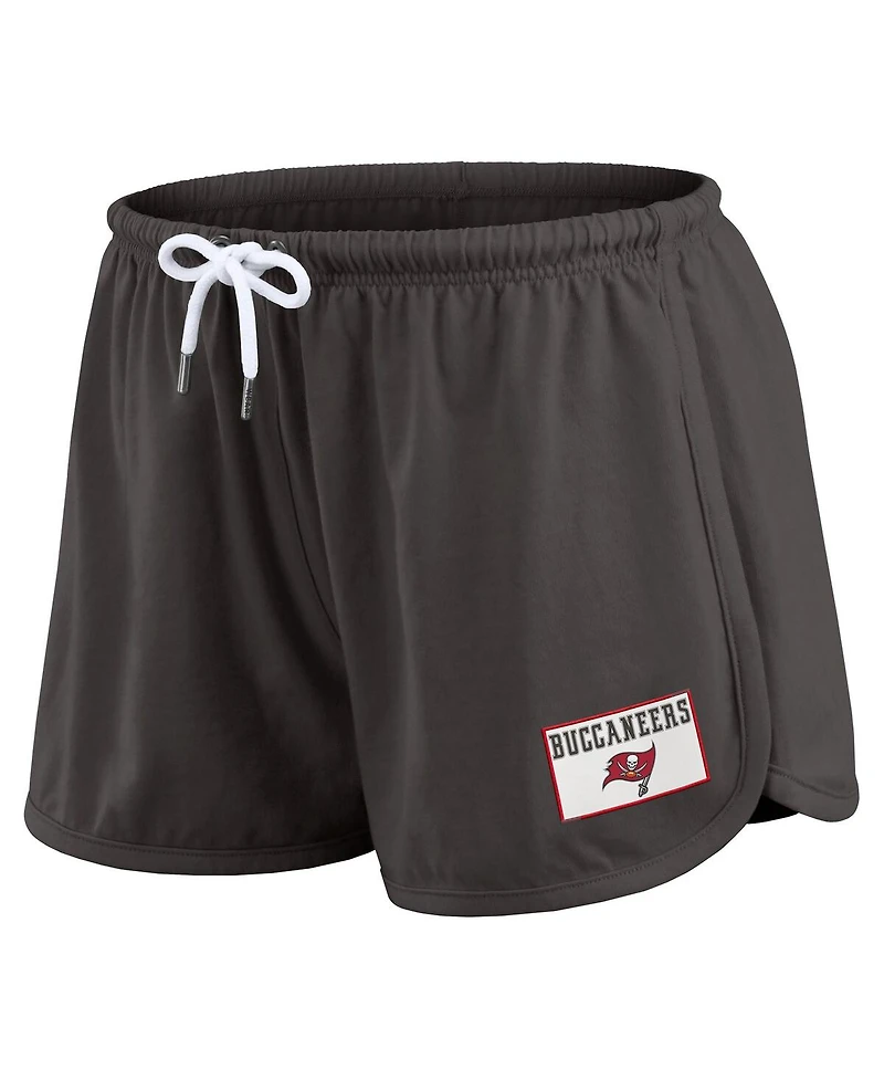 Wear by Erin Andrews Women's 2-Piece Pewter Tampa Bay Buccaneers Heavy Rugby Jersey Long Sleeve T-Shirt and Shorts Lounge Set