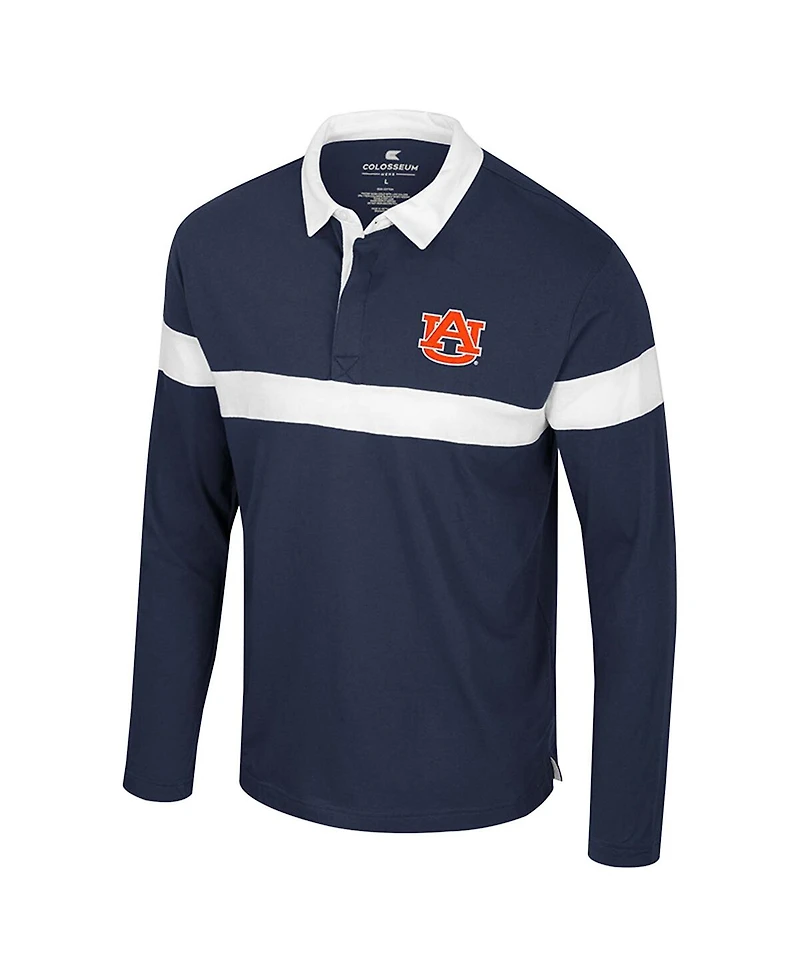 Colosseum Men's Navy Auburn Tigers Too Cool For School Long Sleeve Polo Shirt