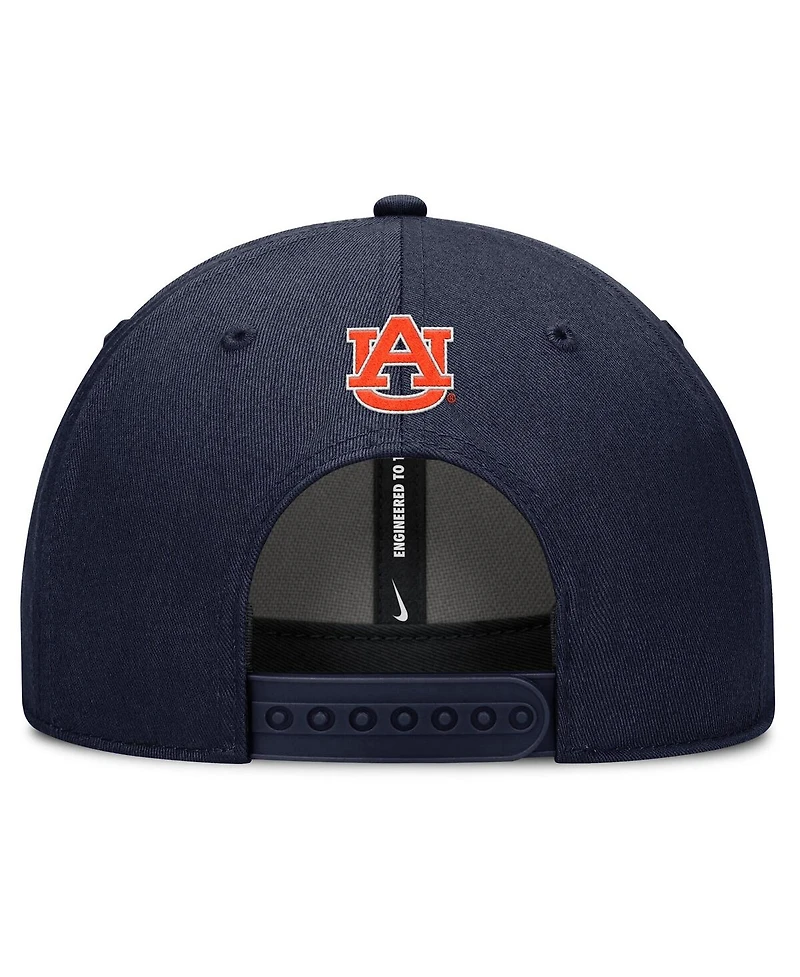 Nike Men's Navy Auburn Tigers Slanted Primetime Rise Dri-fit Adjustable Hat