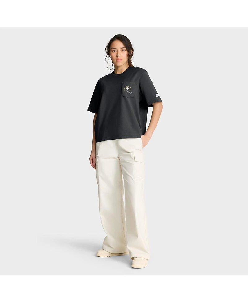 Nike Women's Black Pittsburgh Steelers Rewind Pocket Boxy T-Shirt
