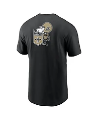 Nike Men's Black New Orleans Saints Rewind Front and Back Hit Essential T-Shirt