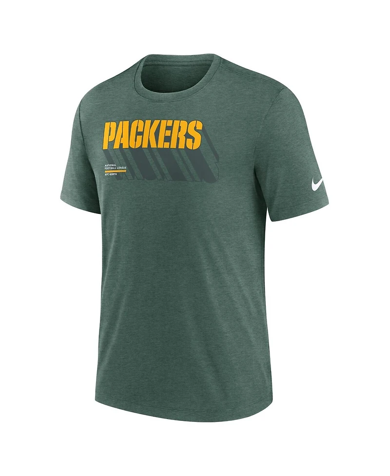 Nike Men's Heather Green Bay Packers Long Pass Tri-Blend T-Shirt