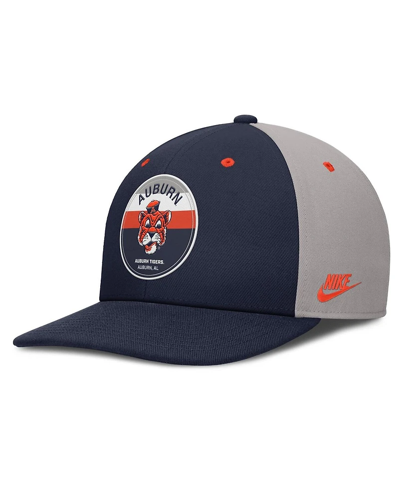 Nike Men's Gray/Navy Auburn Tigers 2025 Sideline Campus Pro Local Snapback Hat