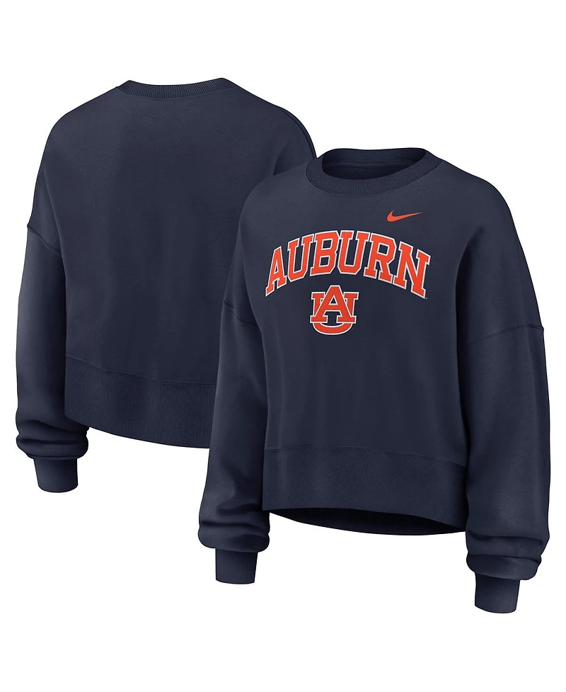 Nike Women's Navy Auburn Tigers Oversized Phoenix Arch Pullover Sweatshirt