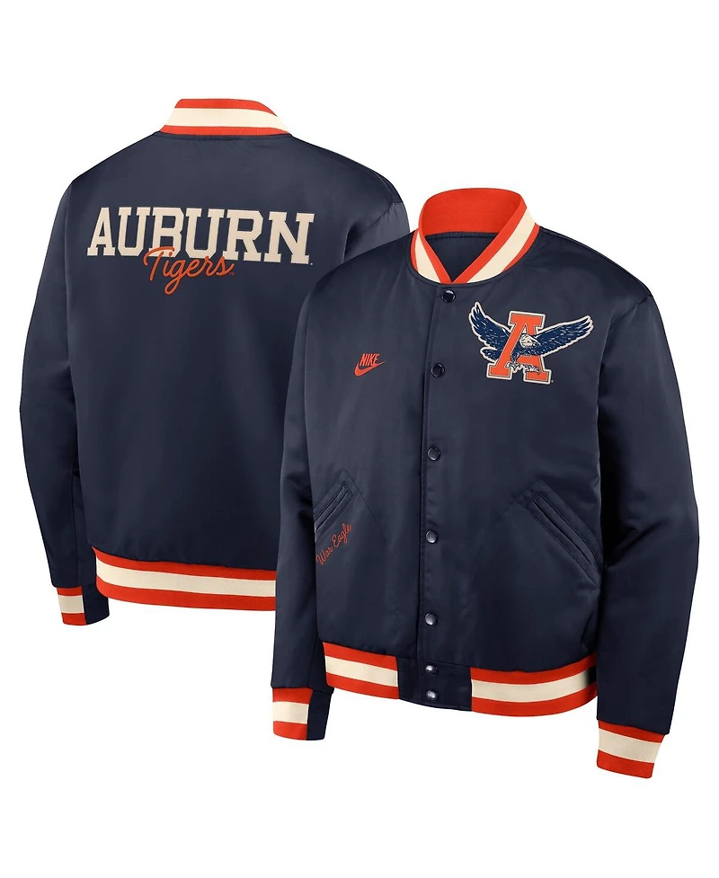 Nike Men's Navy Auburn Tigers Legacy Full-Snap Bomber Jacket