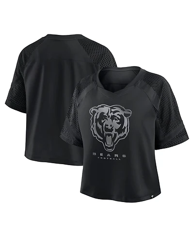 Fanatics Women's Chicago Bears Oversized Raglan V-Neck Blackout Fashion Jersey