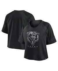 Fanatics Women's Chicago Bears Oversized Raglan V-Neck Blackout Fashion Jersey