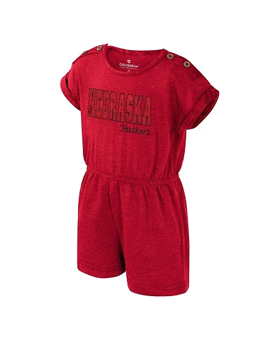 Colosseum Girls Toddler Scarlet Nebraska Huskers Cinder Romper
