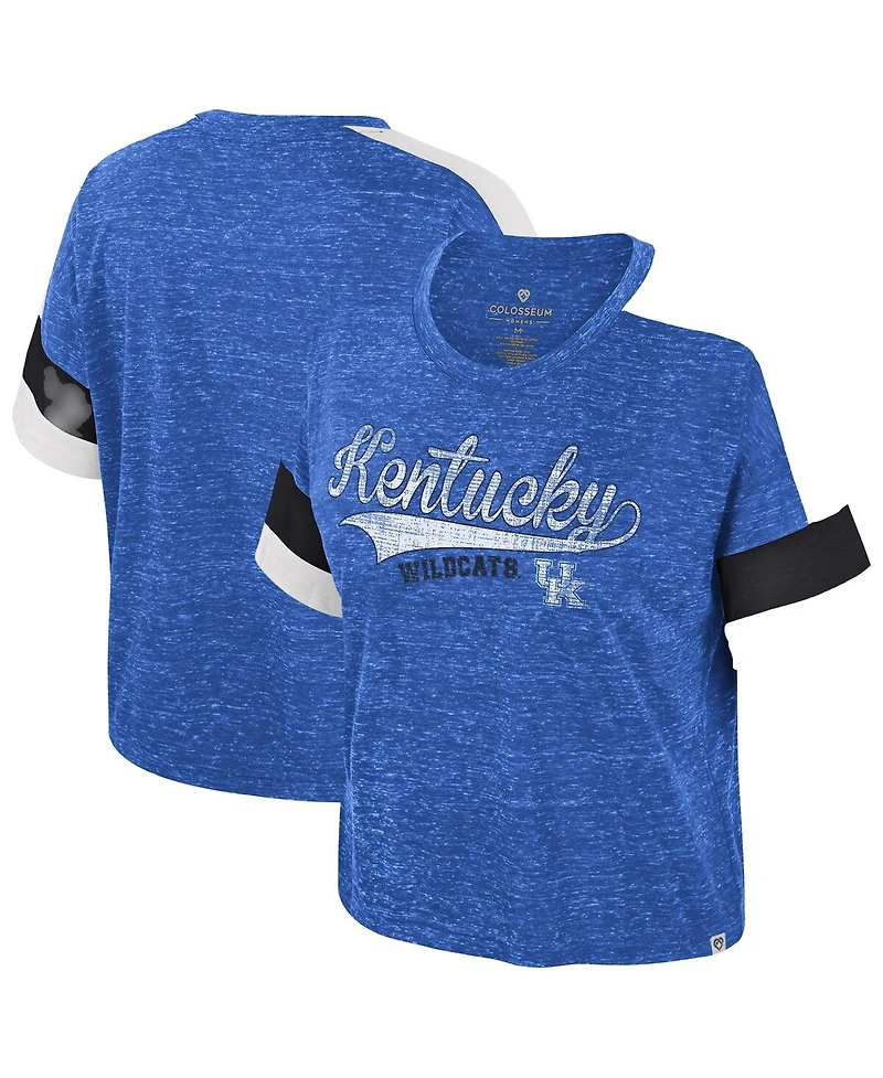 Colosseum Women's Royal Kentucky Wildcats Color Block Scoop Neck T-Shirt