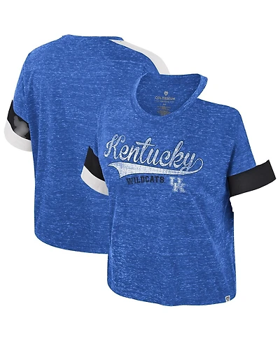 Colosseum Women's Royal Kentucky Wildcats Color Block Scoop Neck T-Shirt