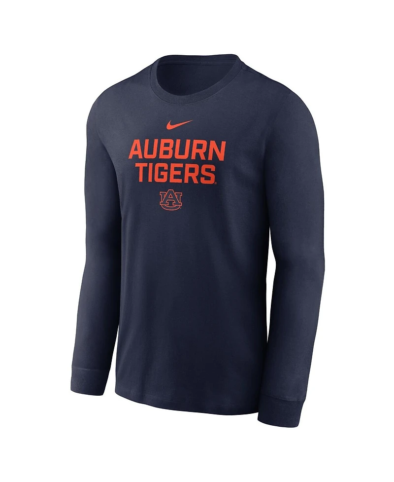 Nike Men's Navy Auburn Tigers 2025 Sideline Dri-fit Long Sleeve T-Shirt