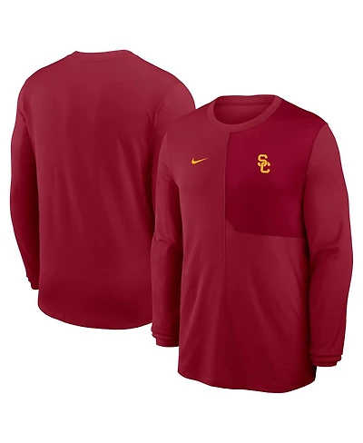 Nike Men's Cardinal Usc Trojans 2025 Sideline Coach Uv Performance Long Sleeve T-Shirt