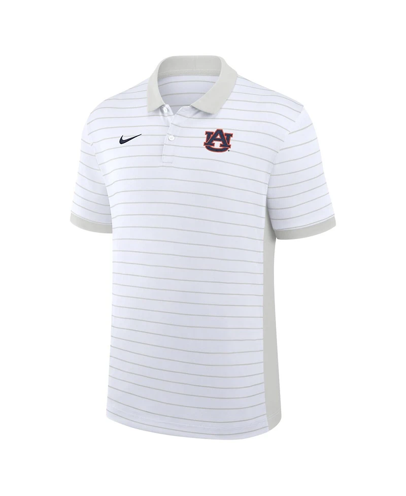 Nike Men's White Auburn Tigers 2025 Early Season Coaches Sideline Victory Stripe Dri-fit Polo Shirt