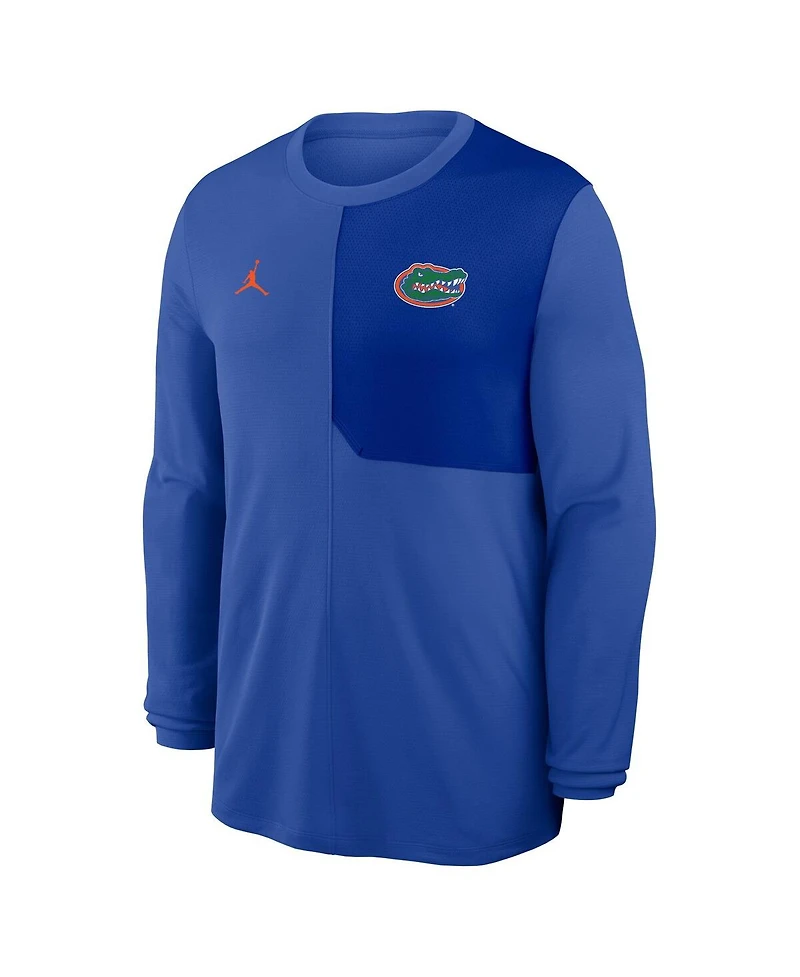 Jordan Men's Royal Florida Gators 2025 Sideline Coach Uv Performance Long Sleeve T-Shirt