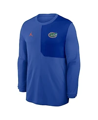 Jordan Men's Royal Florida Gators 2025 Sideline Coach Uv Performance Long Sleeve T-Shirt