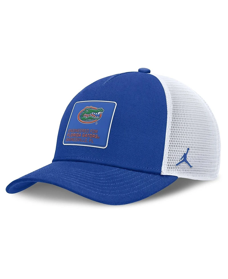 Jordan Men's Royal/White Florida Gators 2025 On-Field Rise Engineered Trucker Adjustable Hat