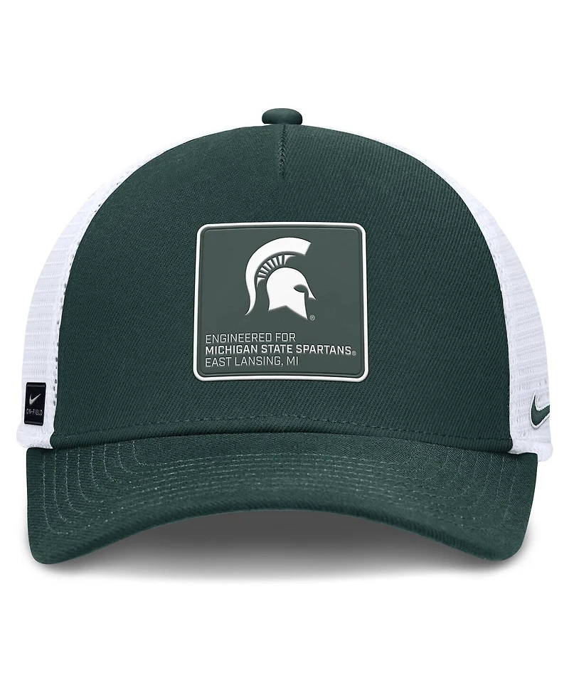 Nike Men's Forest Green/White Michigan State Spartans 2025 On-Field Rise Engineered Trucker Adjustable Hat
