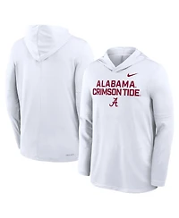 Nike Men's White Alabama Crimson Tide 2025 Sideline Performance Long Sleeve Hoodie T-Shirt