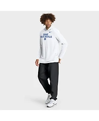 Nike Men's White Duke Blue Devils 2025 Sideline Performance Long Sleeve Hoodie T-Shirt