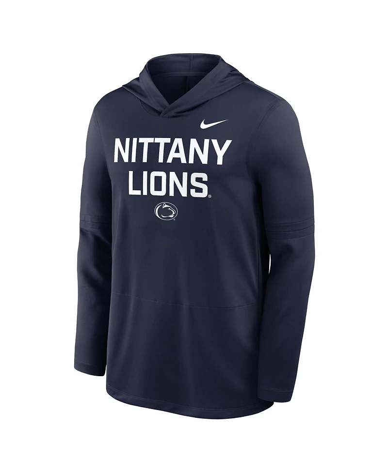 Nike Men's Navy Penn State Nittany Lions 2025 Sideline Performance Long Sleeve Hoodie T-Shirt