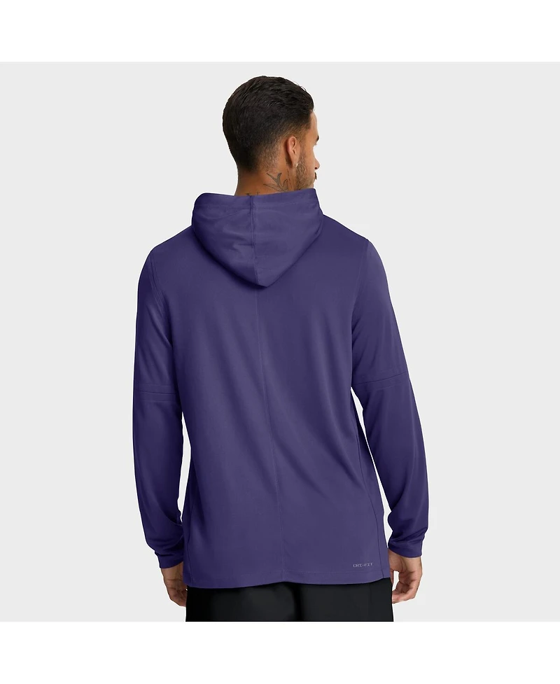 Nike Men's Purple Clemson Tigers 2025 Sideline Performance Long Sleeve Hoodie T-Shirt