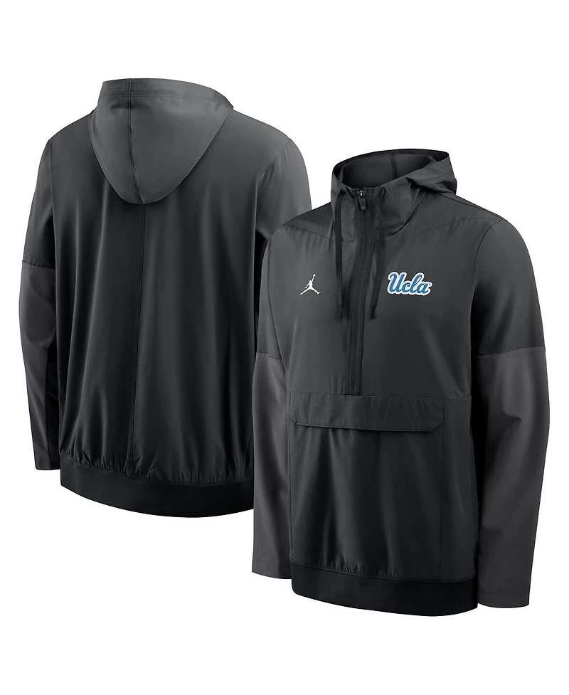 Nike Men's Black Ucla Bruins Anorak Half-Zip Hoodie Jacket