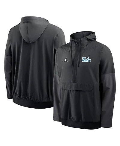 Nike Men's Black Ucla Bruins Anorak Half-Zip Hoodie Jacket