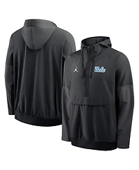 Nike Men's Black Ucla Bruins Anorak Half-Zip Hoodie Jacket
