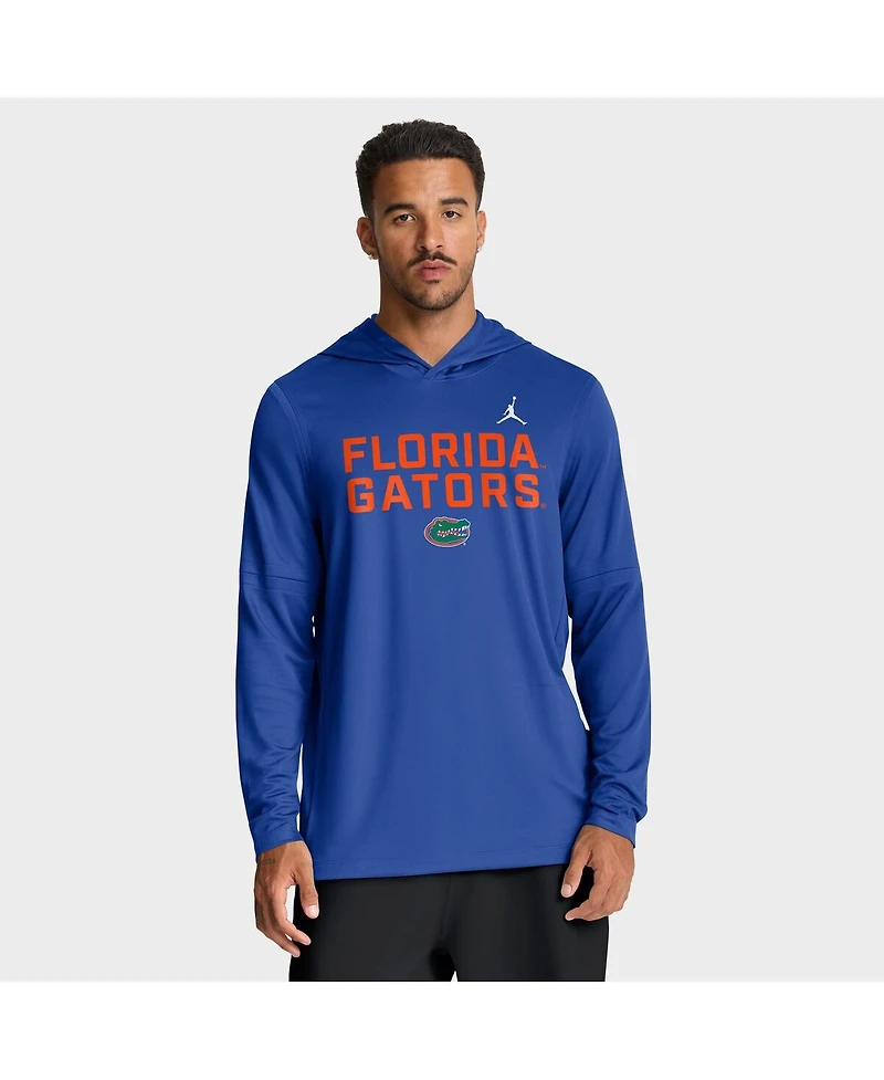 Jordan Men's Royal Florida Gators 2025 Sideline Performance Long Sleeve Hoodie T-Shirt