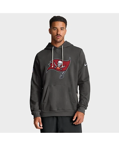 Nike Men's Pewter Tampa Bay Buccaneers Sideline Standard Issue Initial Home Dri-fit Hoodie