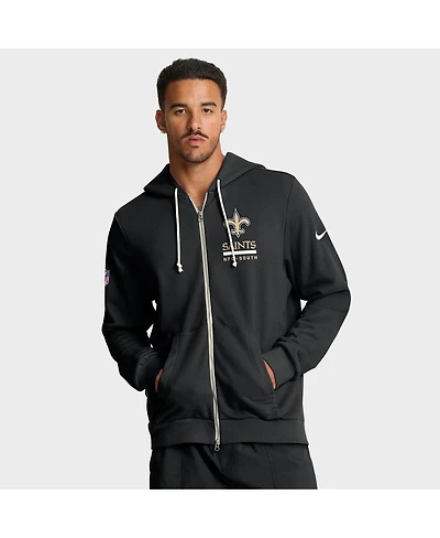Nike Men's Black New Orleans Saints Sideline Standard Issue Utility Player Dri-fit Full-Zip Hoodie