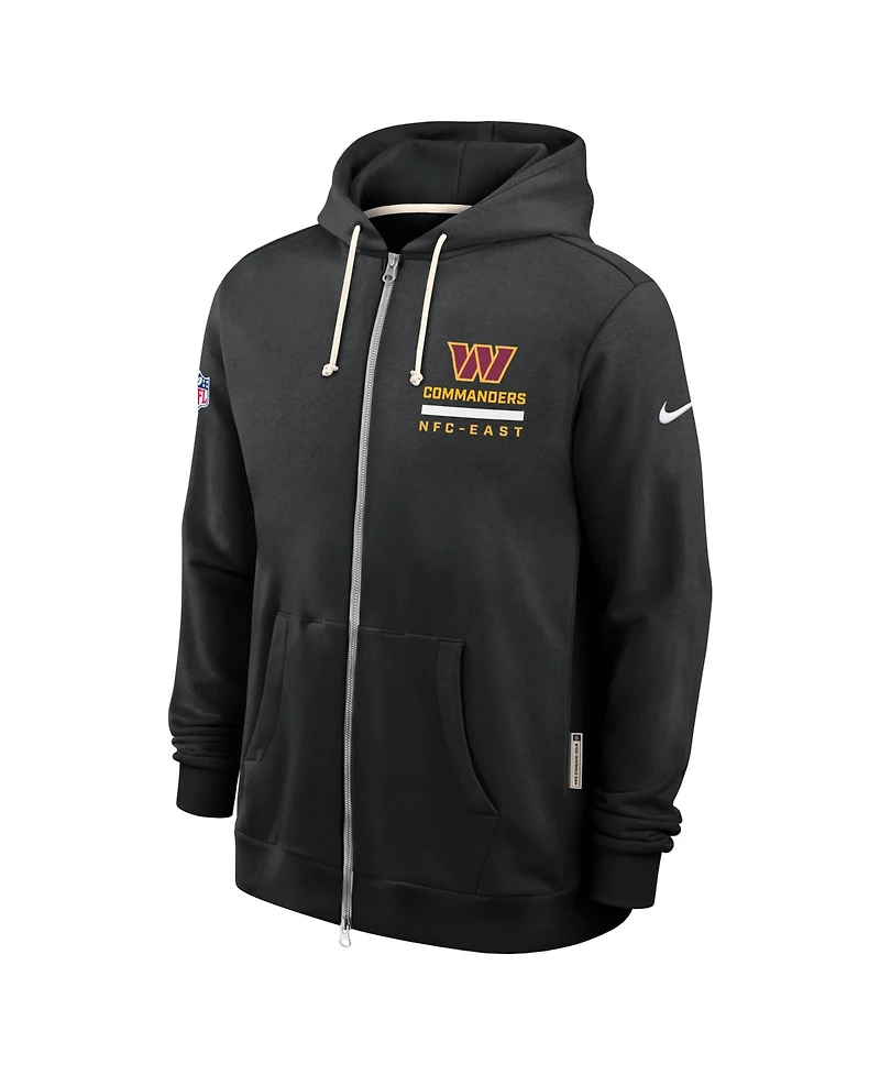 Nike Men's Black Washington Commanders Sideline Standard Issue Utility Player Dri-fit Full-Zip Hoodie