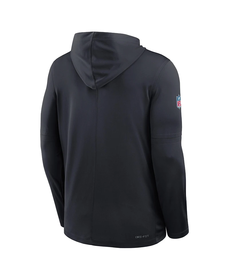 Nike Men's Red Houston Texans Sideline Pure Fury Performance Long Sleeve Hoodie T-Shirt