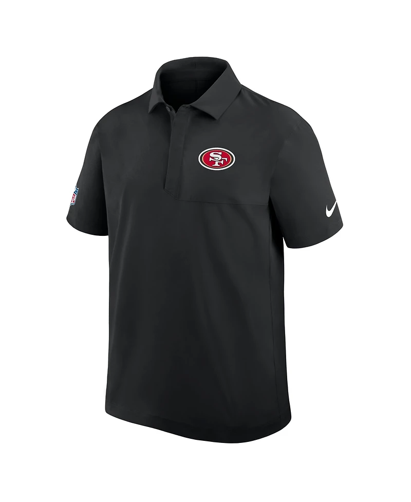 Nike Men's Black San Francisco 49ers Sideline City Pride Woven Performance Polo Shirt