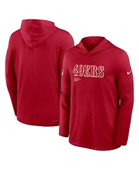 Nike Men's Scarlet San Francisco 49ers Big Tall Sideline Performance Long Sleeve Hoodie T-Shirt